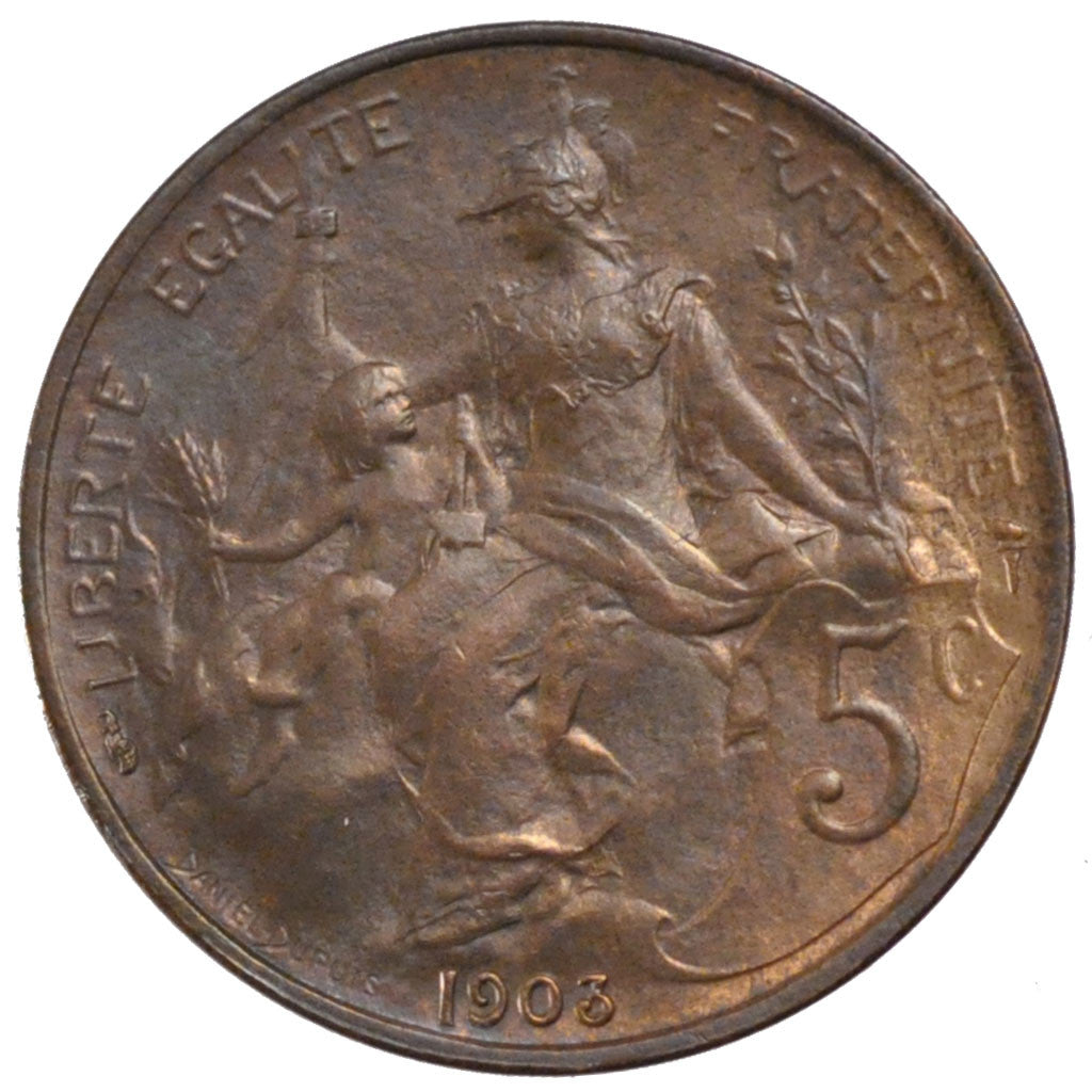 Coin, France, Dupuis, 5 Centimes, 1903, Paris, AU(55-58), Bronze, Gadoury:165