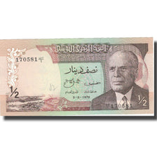 Banknote, Tunisia, 1/2 Dinar, 1972, 1972-08-03, KM:66a, UNC(64)