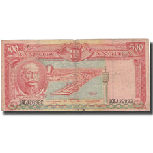 Banknote, Angola, 500 Escudos, 1956, 1956-08-15, KM:90, VF(20-25)