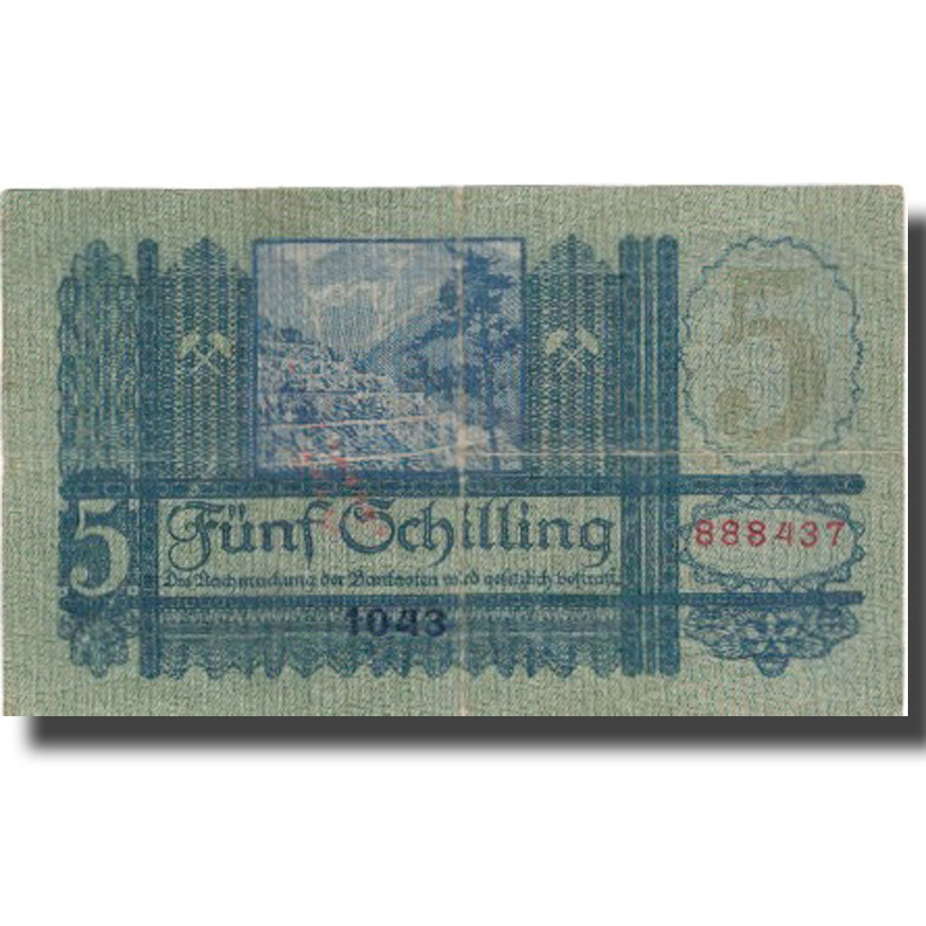 Banknote, Austria, 5 Schilling, 1927, 1927-07-01, KM:93, VF(20-25)