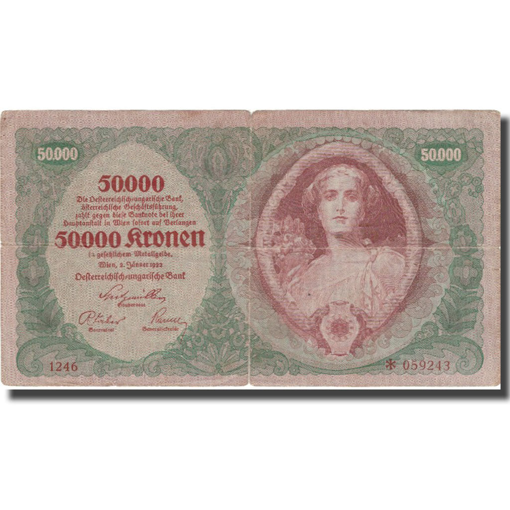 Banknote, Austria, 50,000 Kronen, 1922, 1922-01-02, KM:80, F(12-15)