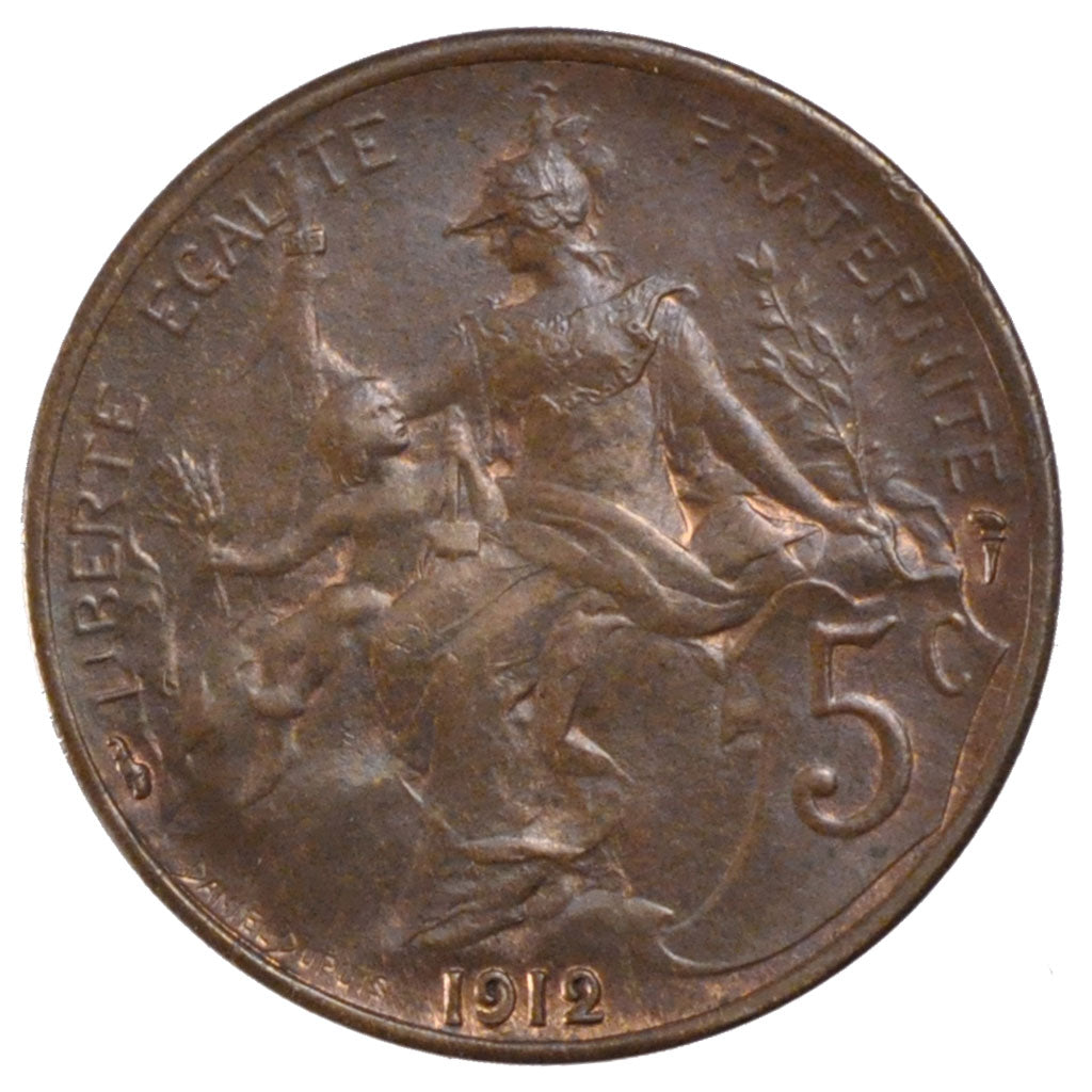 Francia, Dupuis, 5 Centimes, 1912, Paris, SPL-, Bronzo, Gadoury:165
