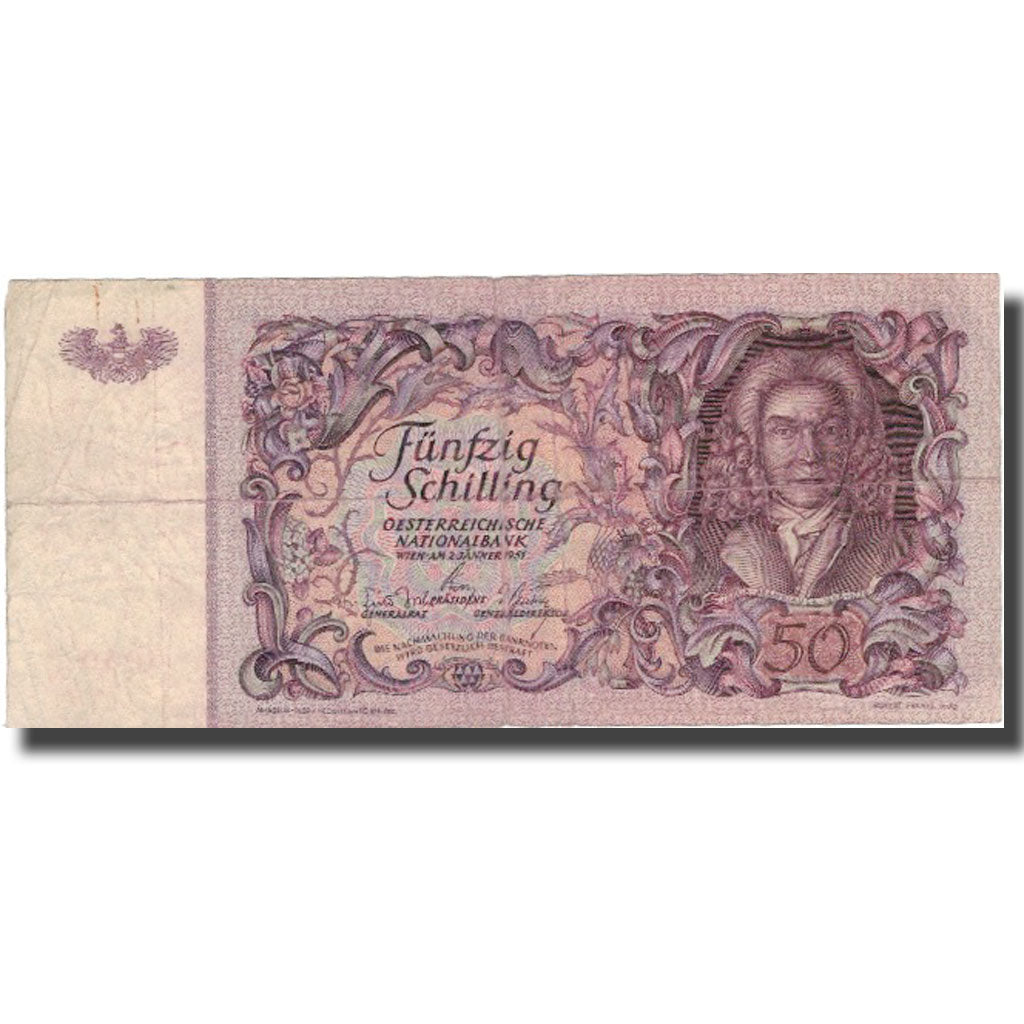 Banknote, Austria, 50 Schilling, 1951, 1951-01-02, KM:130, VF(20-25)
