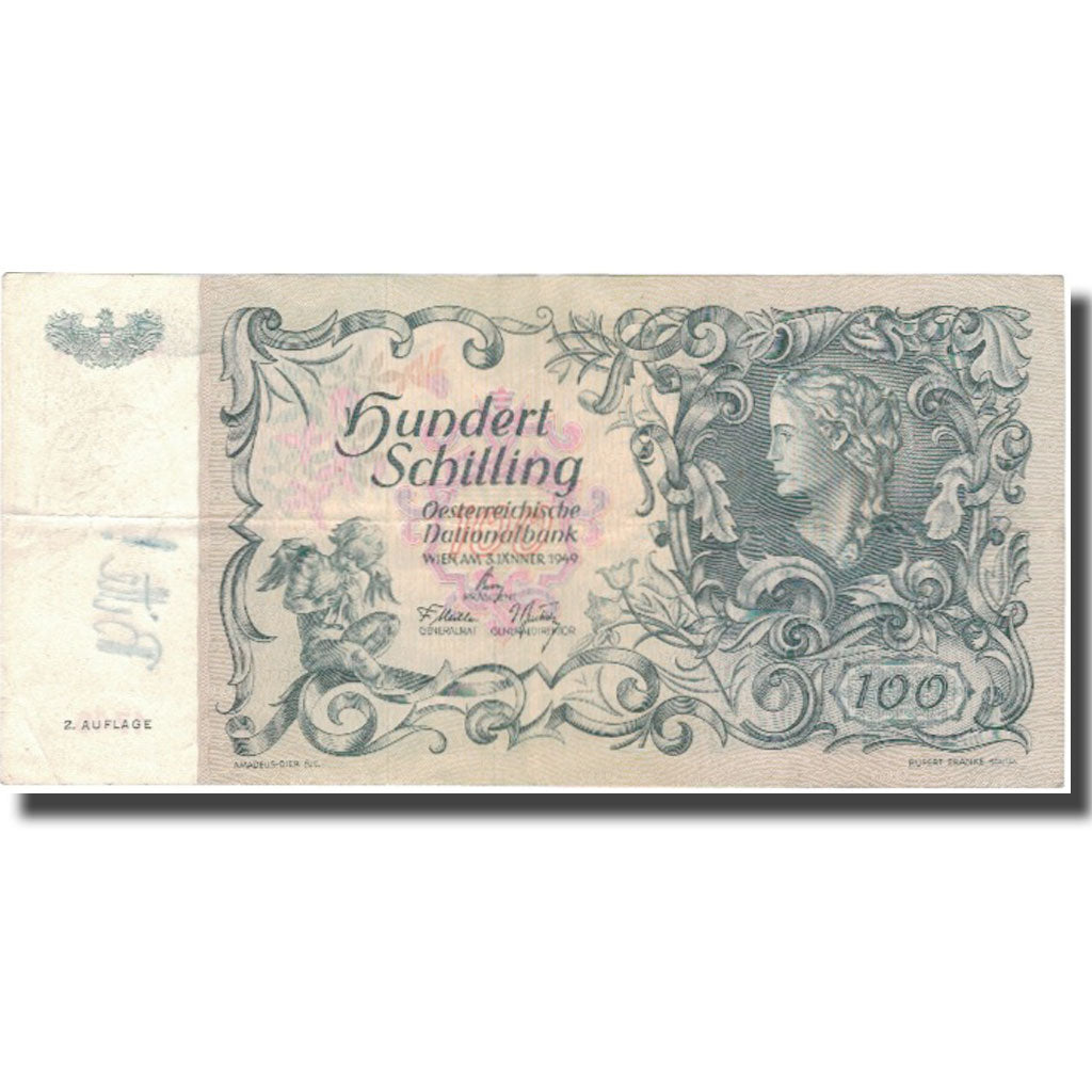 Banknote, Austria, 100 Schilling, 1949, 1949-01-03, KM:132, EF(40-45)