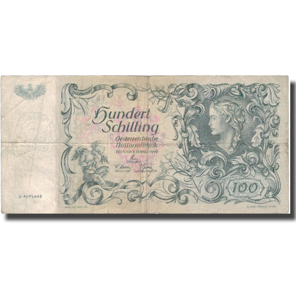 Banknote, Austria, 100 Schilling, 1949, 1949-01-03, KM:132, VF(30-35)