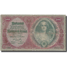 Banknote, Austria, 5000 Kronen, 1922, 1922-01-02, KM:79, VG(8-10)