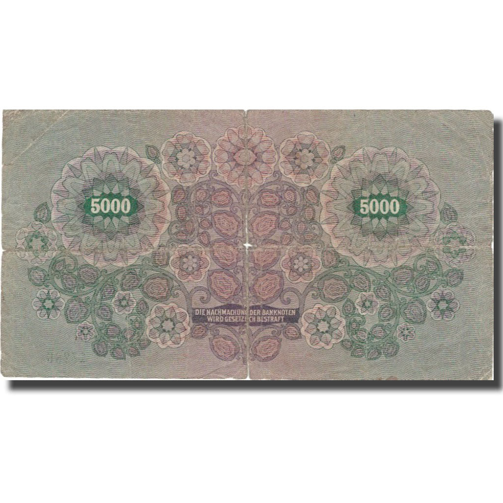 Banknote, Austria, 5000 Kronen, 1922, 1922-01-02, KM:79, VG(8-10)