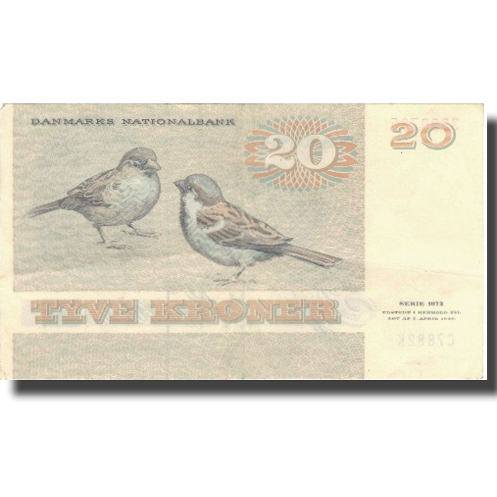 Banknote, Denmark, 20 Kroner, 1972, 1972, KM:49h, EF(40-45)