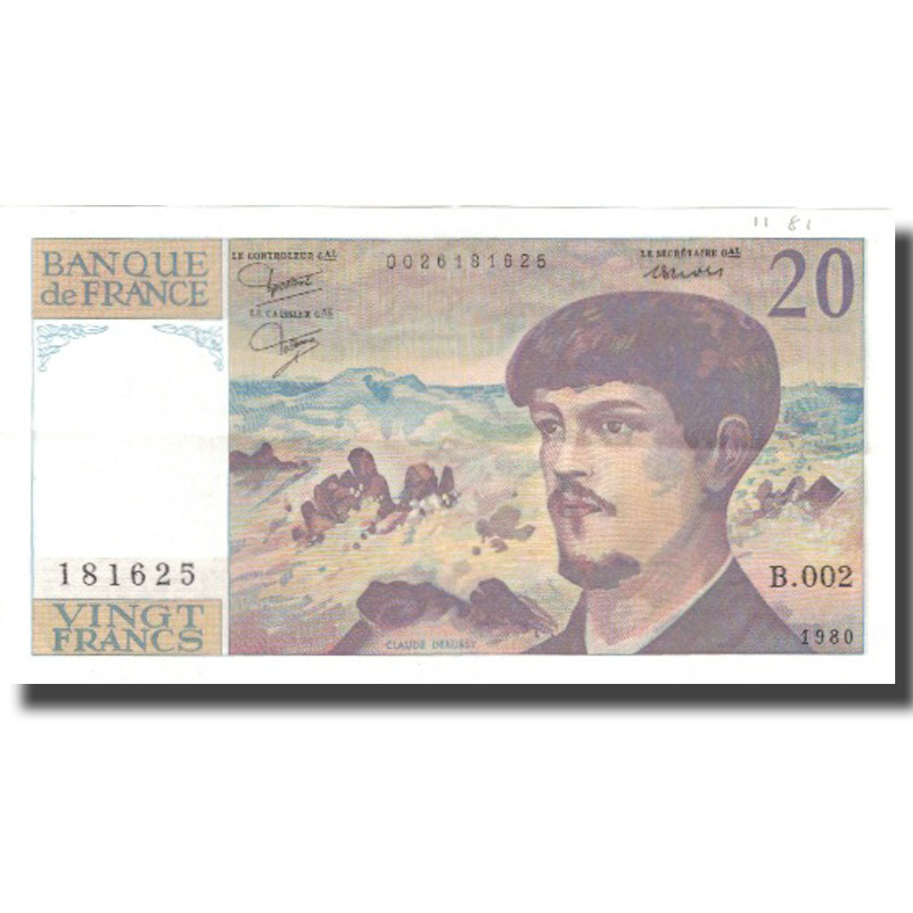 France, 20 Francs, 20 F 1980-1997 ''Debussy'', 1980, 1980, TTB+, Fayette:66.1