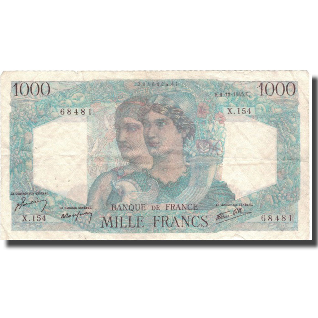 France, 1000 Francs, 1 000 F 1945-1950 ''Minerve et Hercule'', 1945, 1945-12-06