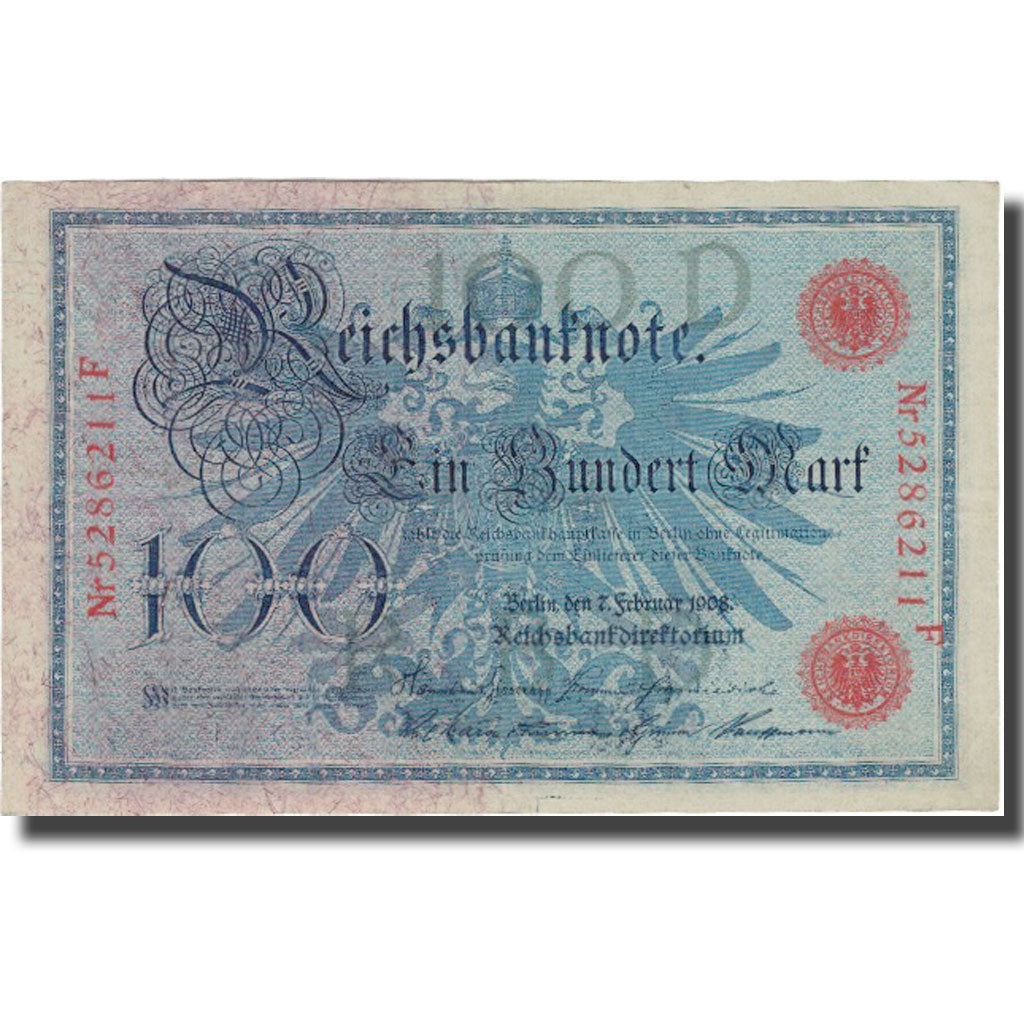 Banknote, Germany, 100 Mark, 1908, 1908-02-07, KM:33a, AU(50-53)