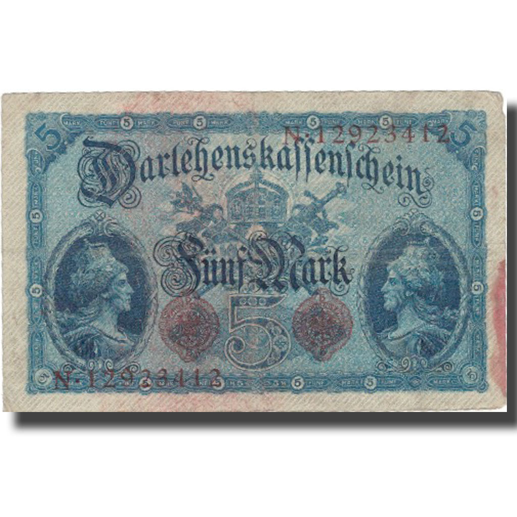 Banknote, Germany, 5 Mark, 1914, 1917-08-01, KM:47c, VF(30-35)