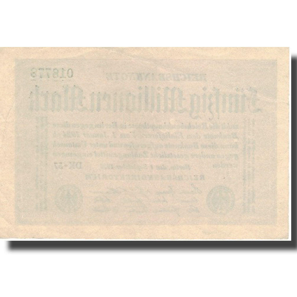 Billet, Allemagne, 50 Millionen Mark, 1923, 1923-09-01, KM:109b, SUP