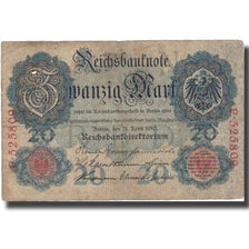 Banknote, Germany, 20 Mark, 1910, 1910-04-21, KM:40a, VF(20-25)