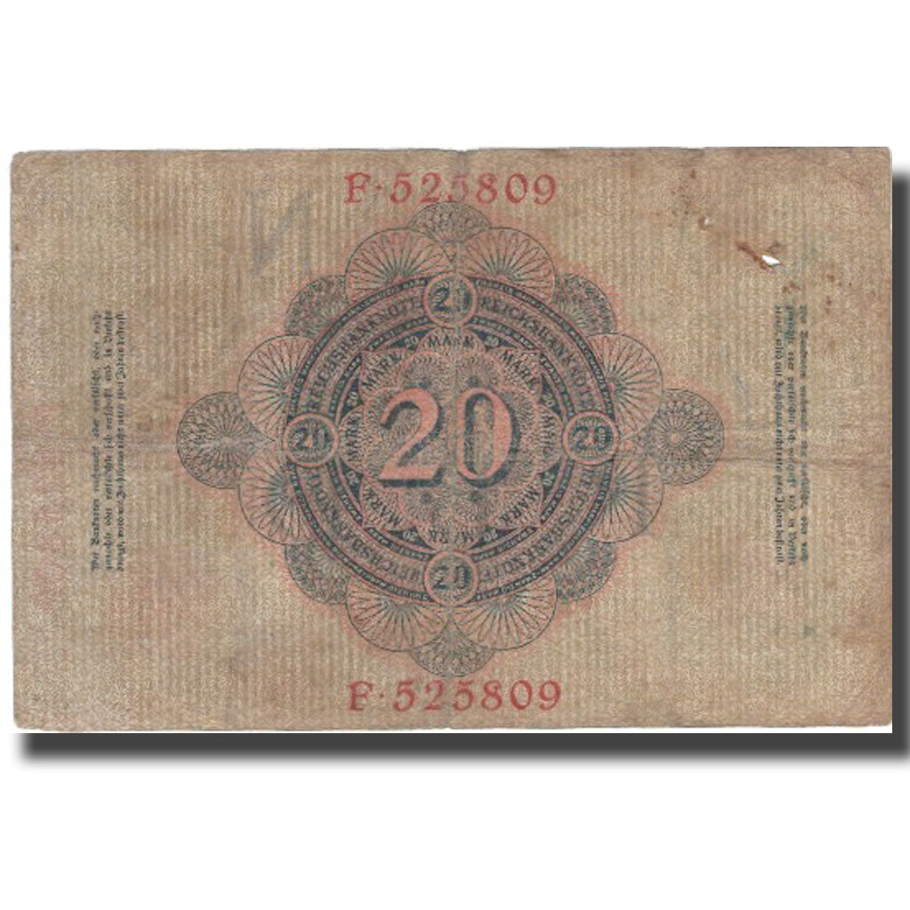 Banknote, Germany, 20 Mark, 1910, 1910-04-21, KM:40a, VF(20-25)