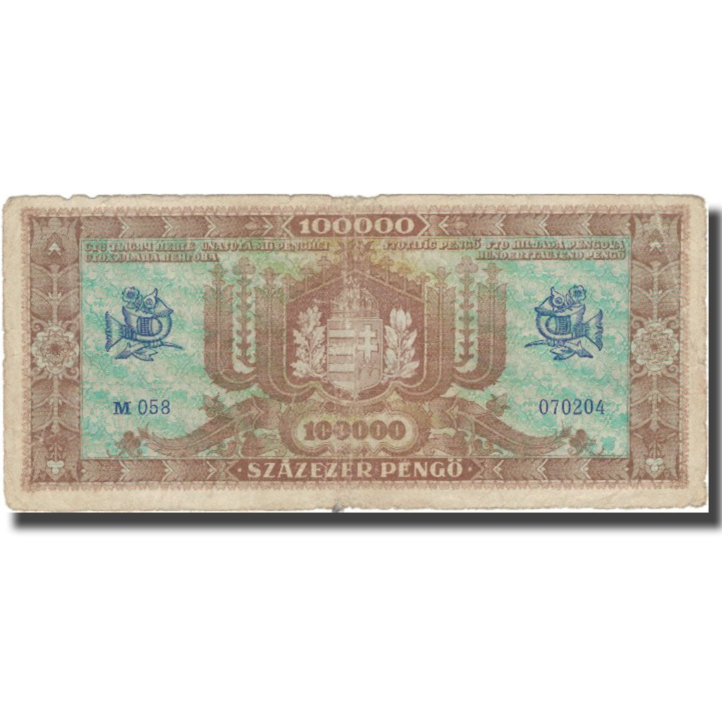 Banknote, Hungary, 100,000 Pengö, 1945, 1945-10-23, KM:121a, VF(30-35)