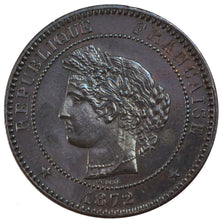 FRANCE, Cérès, 10 Centimes, 1872, Paris, KM #815.1, AU(55-58), Bronze, Gadoury #