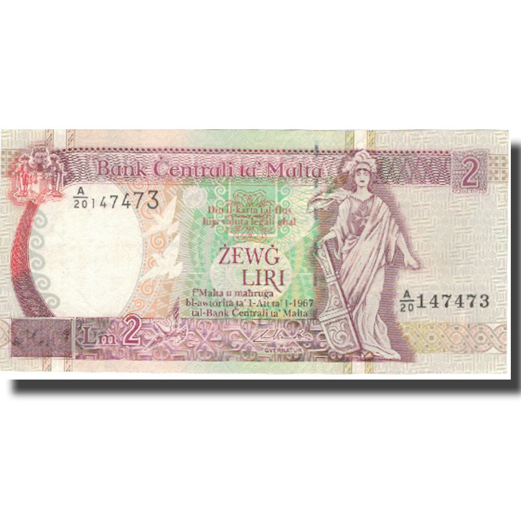 Banknote, Malta, 2 Liri, 1967, 1967-10-01, KM:45b, EF(40-45)