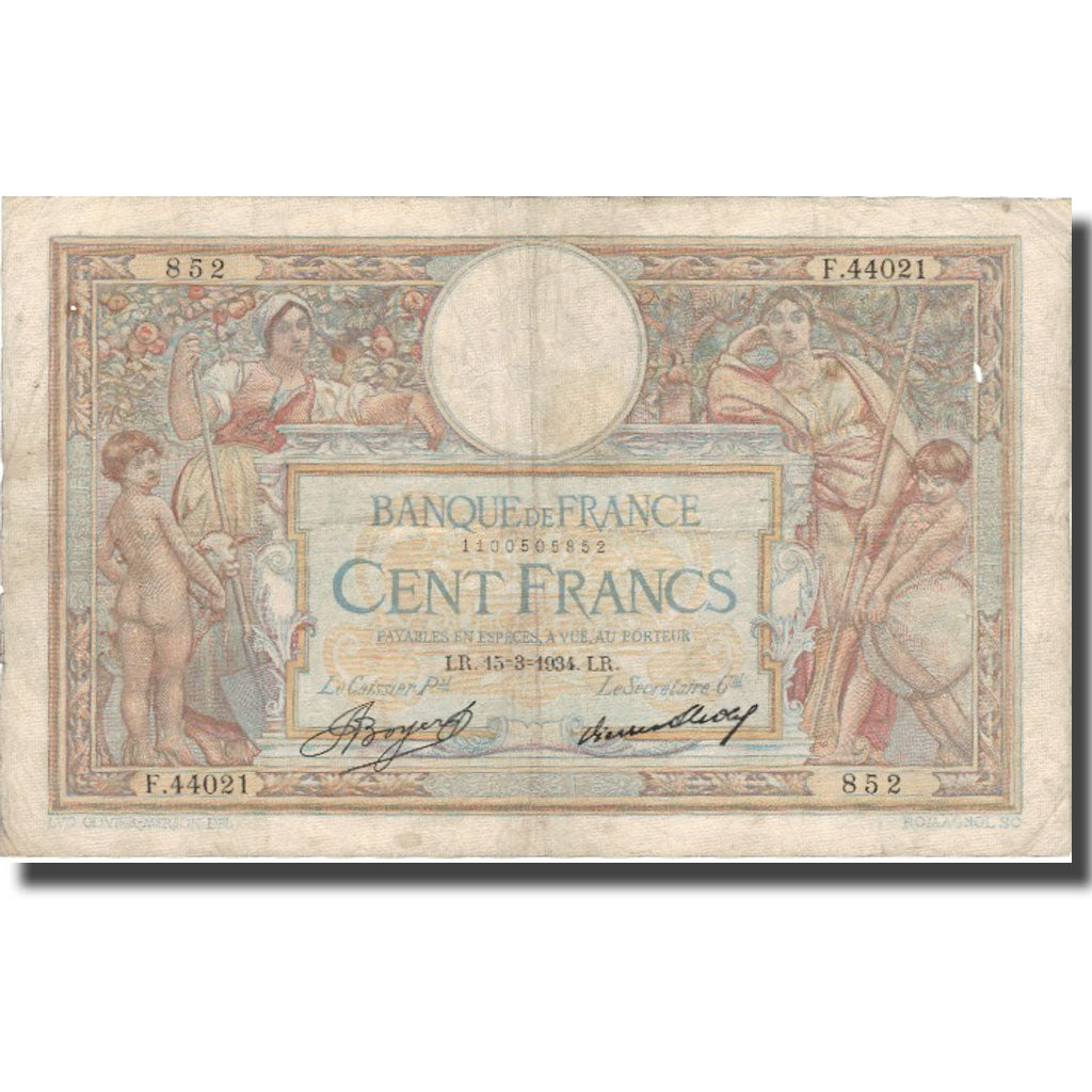 Frankreich, 100 Francs, 50 F 1927-1934 ''Luc Olivier Merson'', 1934, 1934-03-15