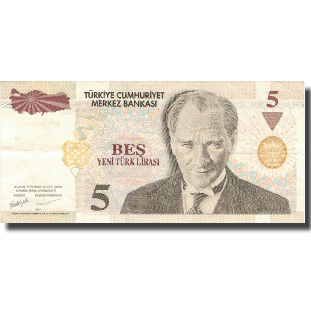 Banknote, Turkey, 5 New Lira, 2005, 2005, KM:217, UNC(60-62)