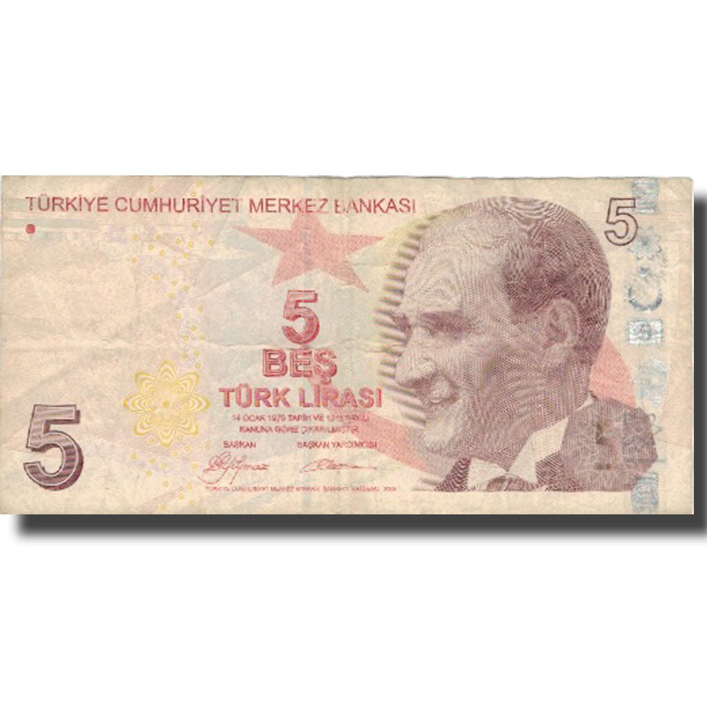 Banknot, Turcja, 5 Lira, 1970, 1970, KM:222, EF(40-45)