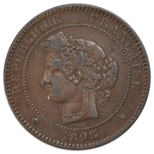 FRANCE, 10 Centimes, 1893, Paris, EF(40-45), Bronze, Gadoury #265a, 9.96