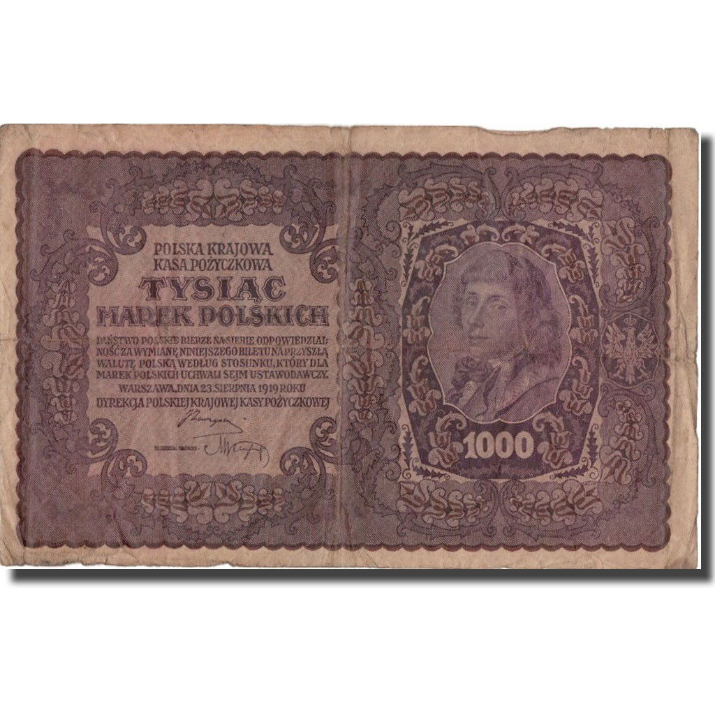 Banknote, Poland, 1000 Marek, 1919, 1919-08-23, KM:29, VF(20-25)