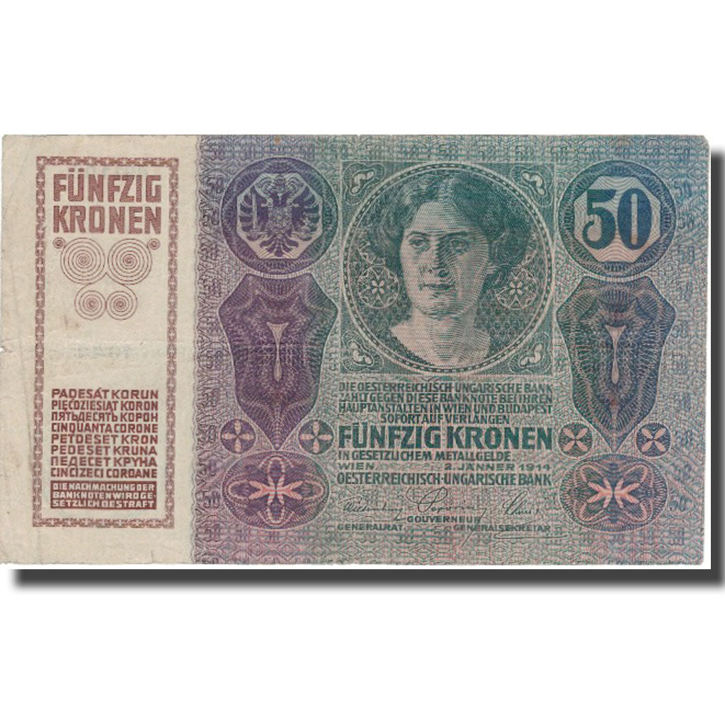 Banknote, Austria, 50 Kronen, 1914, 1914-01-02, KM:15, VF(20-25)