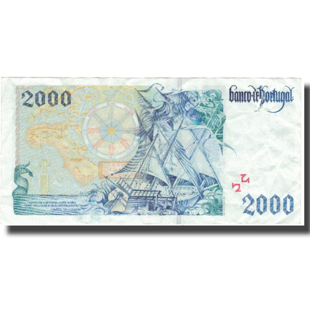 Banknote, Portugal, 2000 Escudos, 2000, 2000-11-07, KM:189d, VG(8-10)
