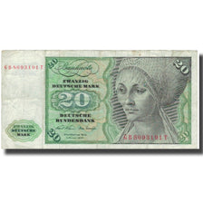 Banknote, GERMANY - FEDERAL REPUBLIC, 20 Deutsche Mark, 1960, 1960, KM:20a