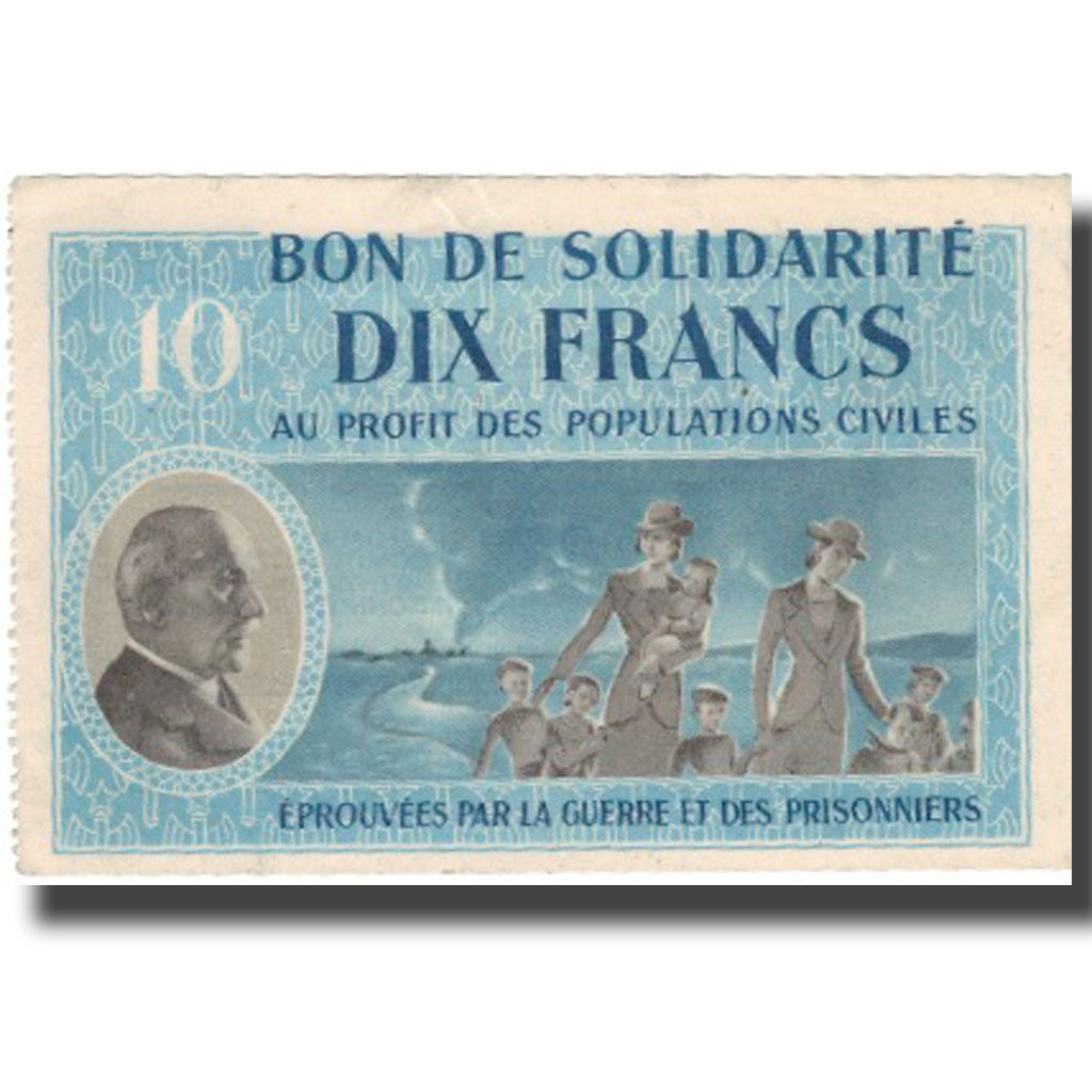 France, Bon de Solidarité, 10 Francs, 1941, AU(55-58)