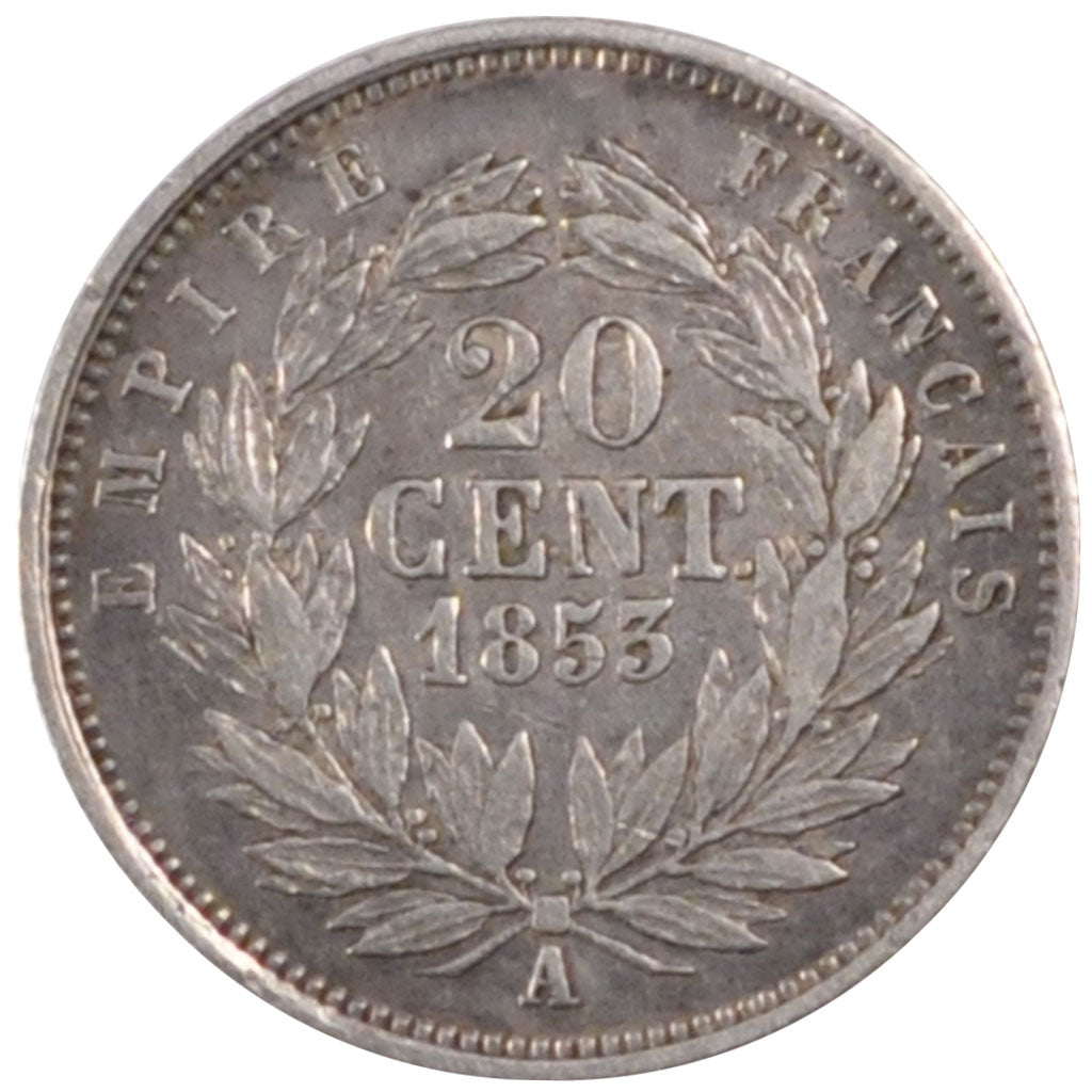 Second Empire, 20 Centimes Napoléon III tête nue