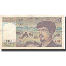 Frankrijk, 20 Francs, 20 F 1980-1997 ''Debussy'', 1980, 1980, TTB, Fayette:66.1