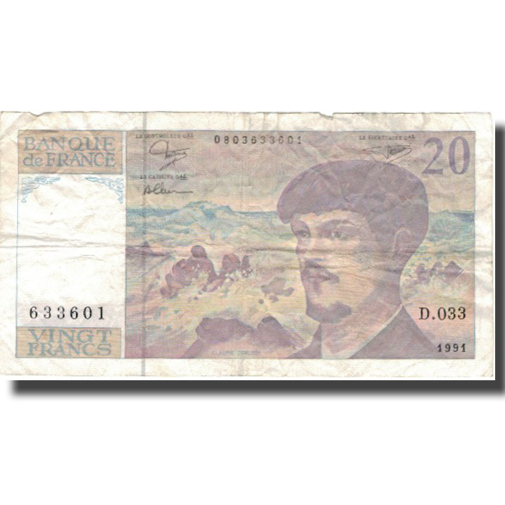 France, 20 Francs, 20 F 1980-1997 ''Debussy'', 1991, 1991, VF(20-25)
