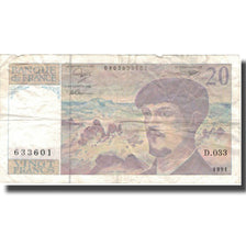 France, 20 Francs, 20 F 1980-1997 ''Debussy'', 1991, 1991, VF(20-25)