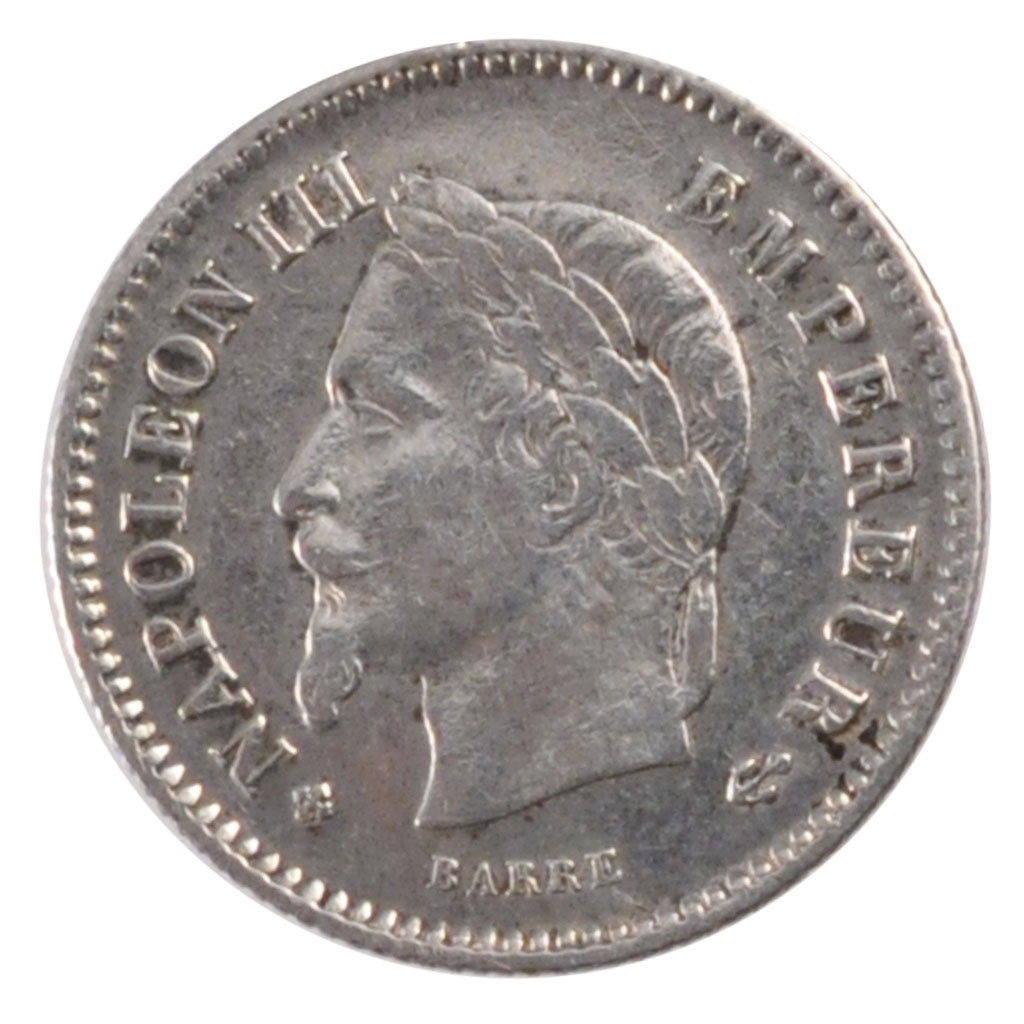 FRANCE, Napoléon III, 20 Centimes, 1867, Strasbourg, KM #808.2, VF(30-35), S...