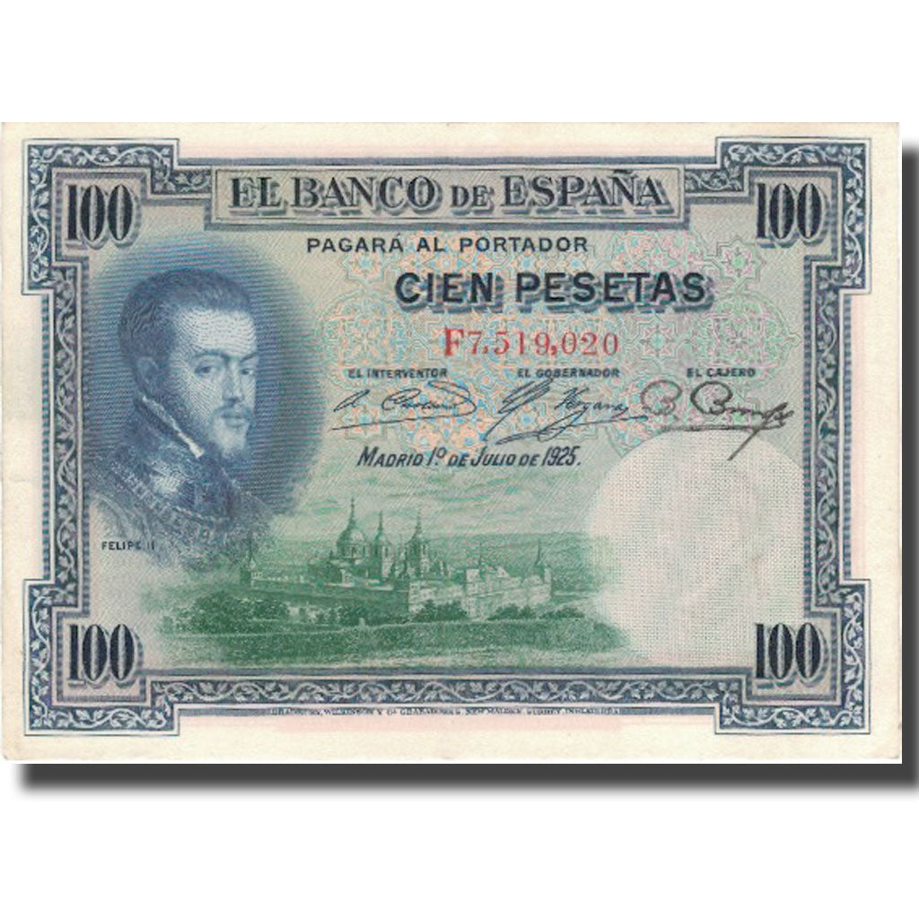 Billete, 100 Pesetas, 1925, España, 1925-07-01, KM:69c, MBC+