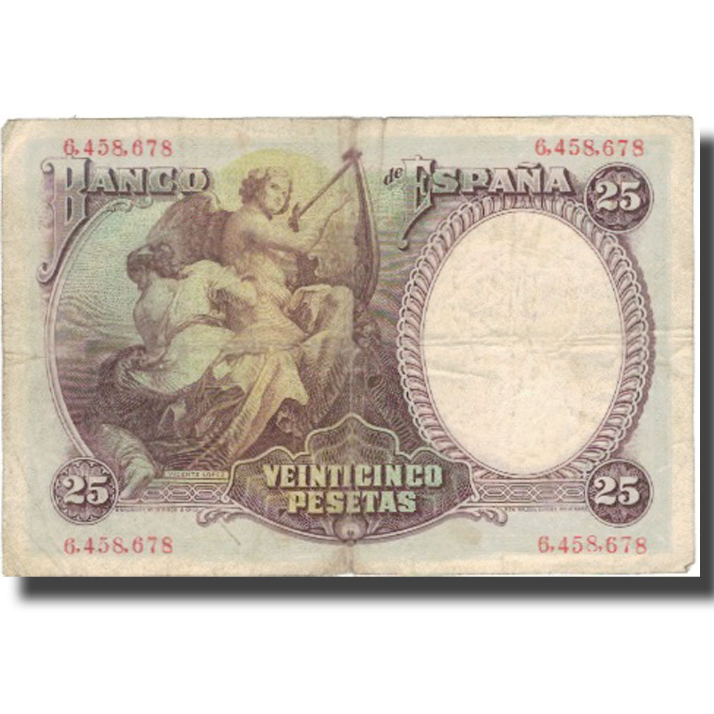 Banknote, Spain, 25 Pesetas, 1931, 1931-04-25, KM:81, VF(30-35)