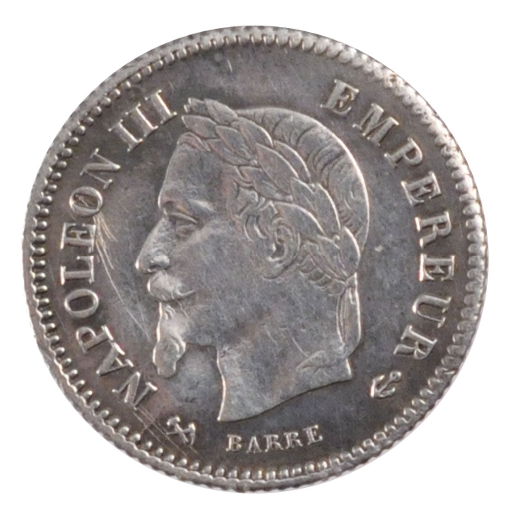 Second Empire, 20 Centimes Napoléon III tête laurée, grand module