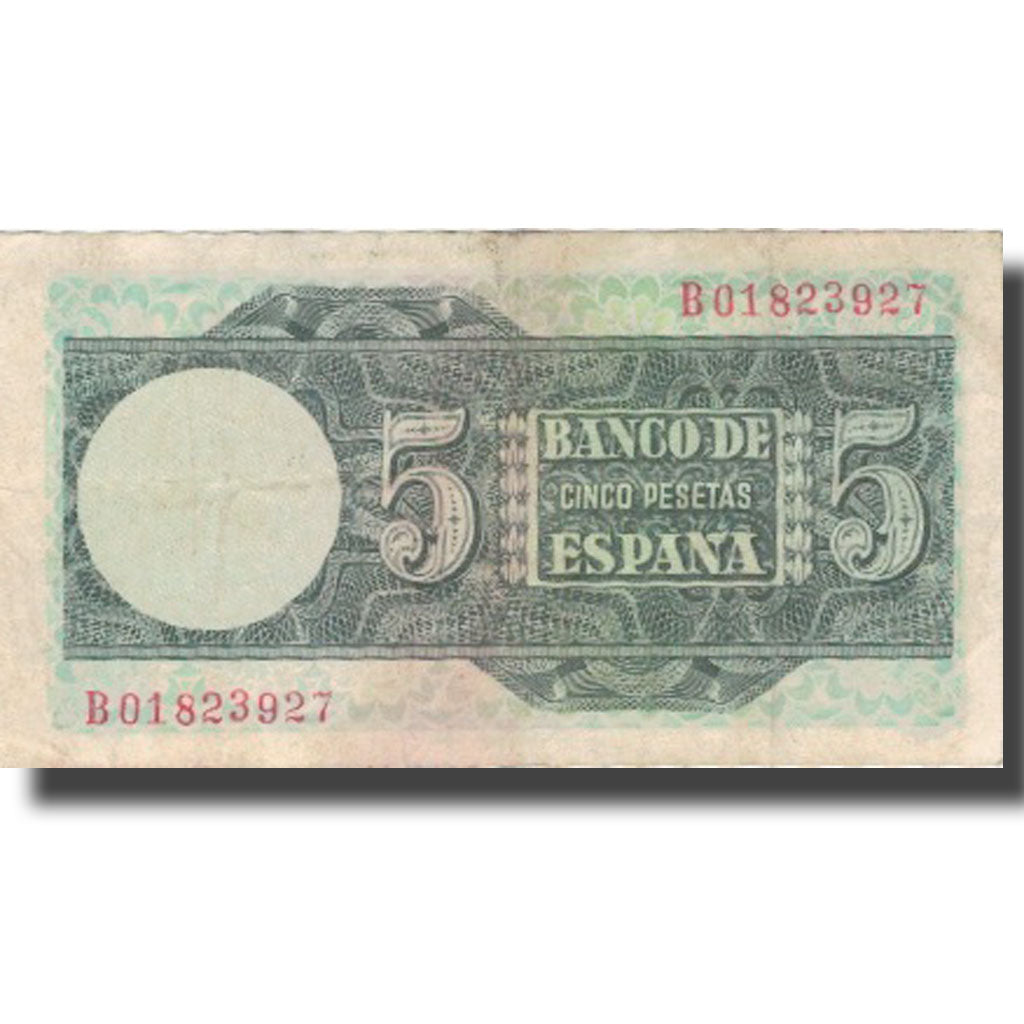 Banknote, Spain, 5 Pesetas, 1948, 1948-03-05, KM:136a, EF(40-45)