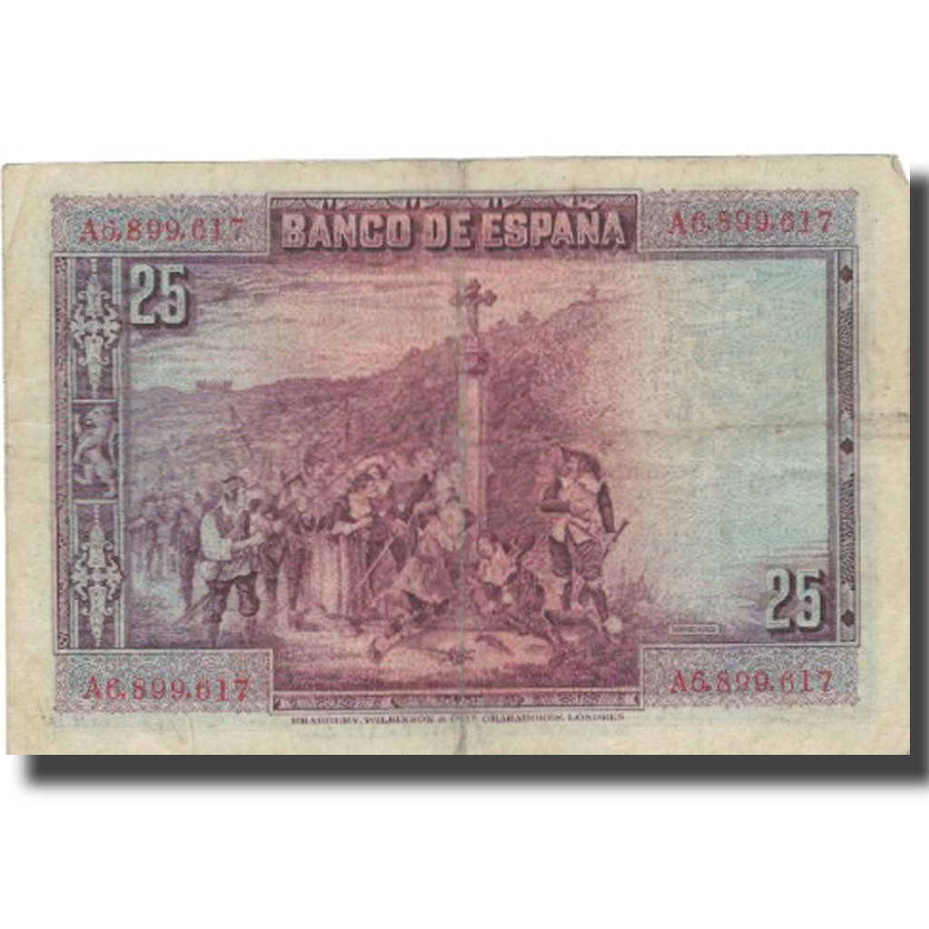 Banknot, Hiszpania, 25 Pesetas, 1928, 1928-08-15, KM:74b, VF(30-35)