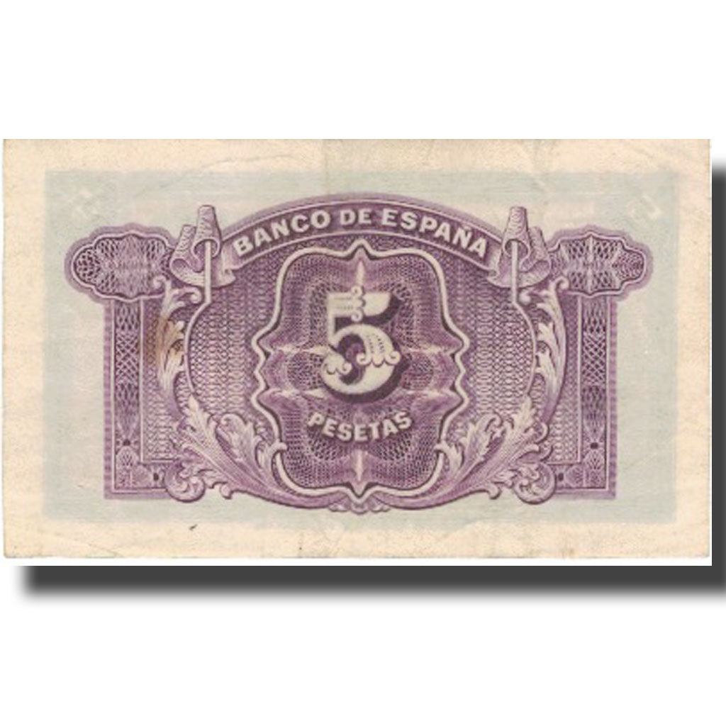 Banknote, Spain, 5 Pesetas, 1935, 1935, KM:85a, EF(40-45)