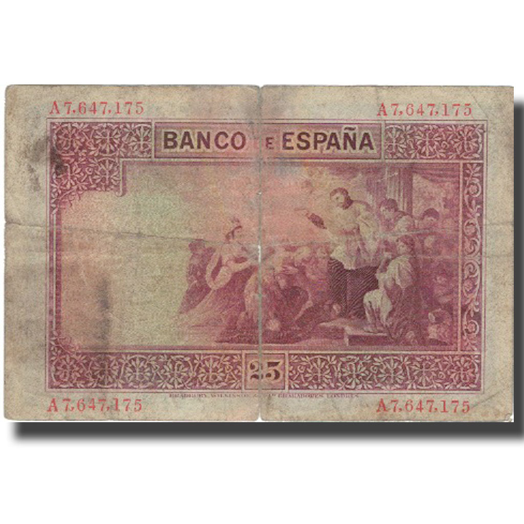 Billete, 25 Pesetas, 1926, España, 1926-10-12, KM:71a, RC+