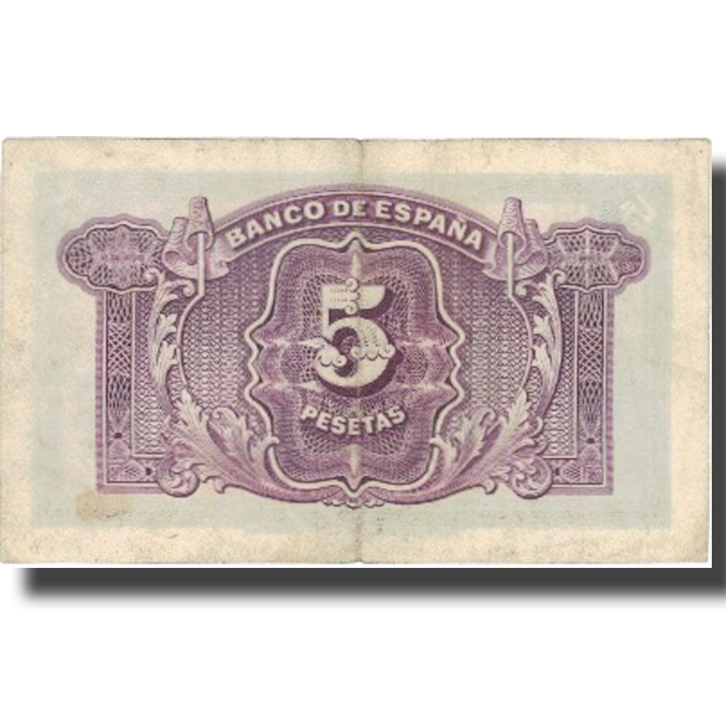 Banknote, Spain, 5 Pesetas, 1935, 1935, KM:85a, AU(50-53)