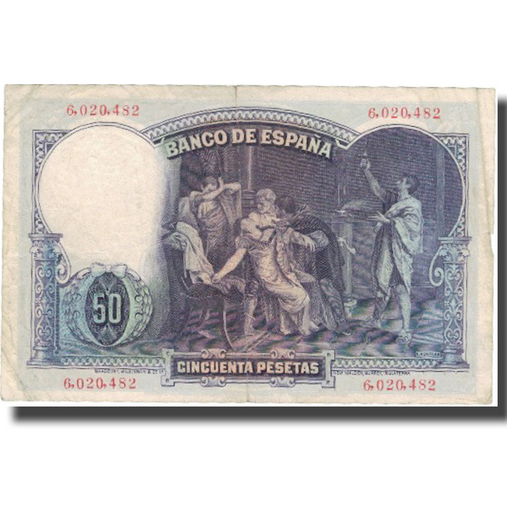 Banknote, Spain, 50 Pesetas, 1931, 1931-04-25, KM:82, EF(40-45)