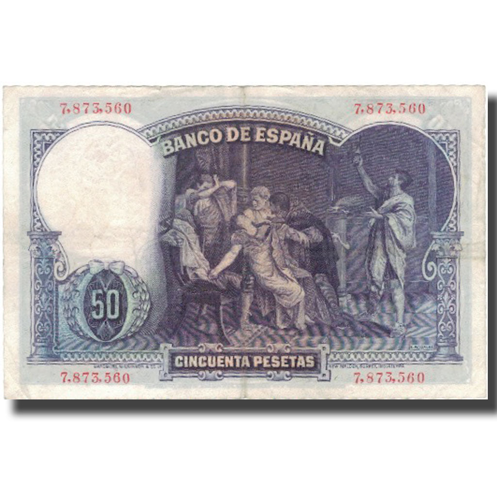 Banknote, Spain, 50 Pesetas, 1931, 1931-04-25, KM:82, EF(40-45)