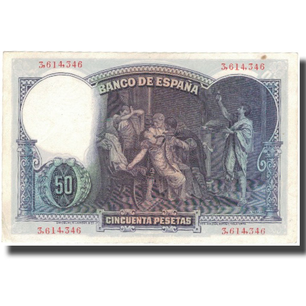 Banknote, Spain, 50 Pesetas, 1931, 1931-04-25, KM:82, EF(40-45)