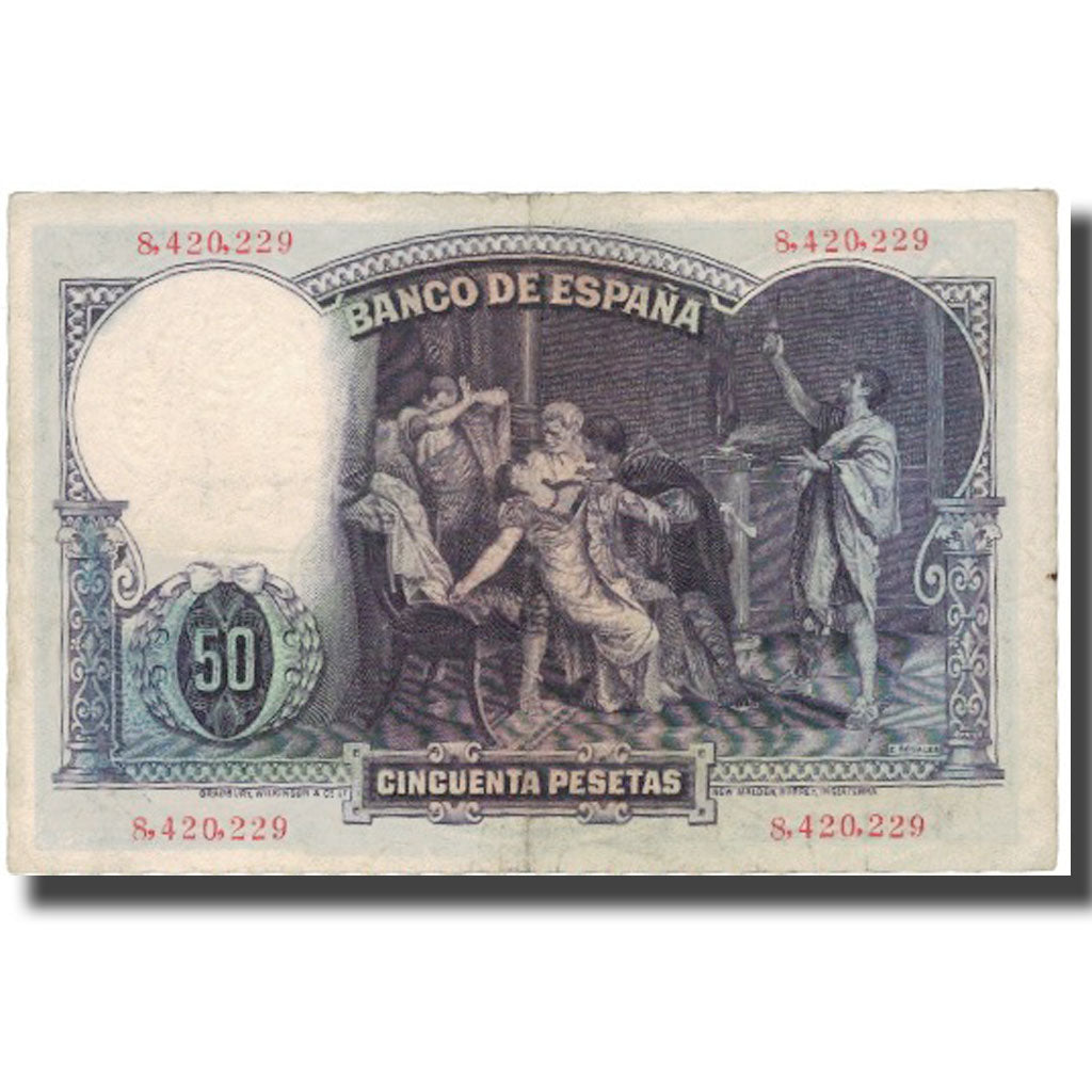 Banknote, Spain, 50 Pesetas, 1931, 1931-04-25, KM:82, EF(40-45)