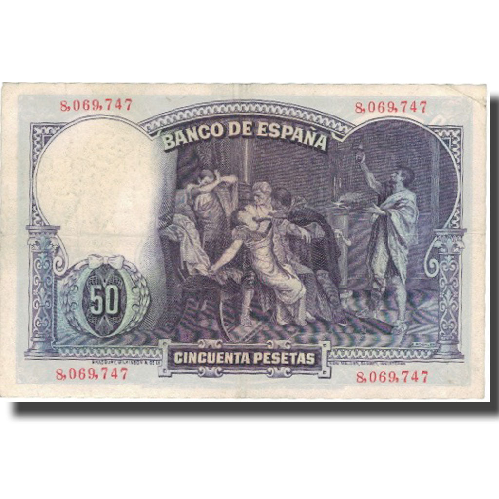 Banknote, Spain, 50 Pesetas, 1931, 1931-04-25, KM:82, EF(40-45)