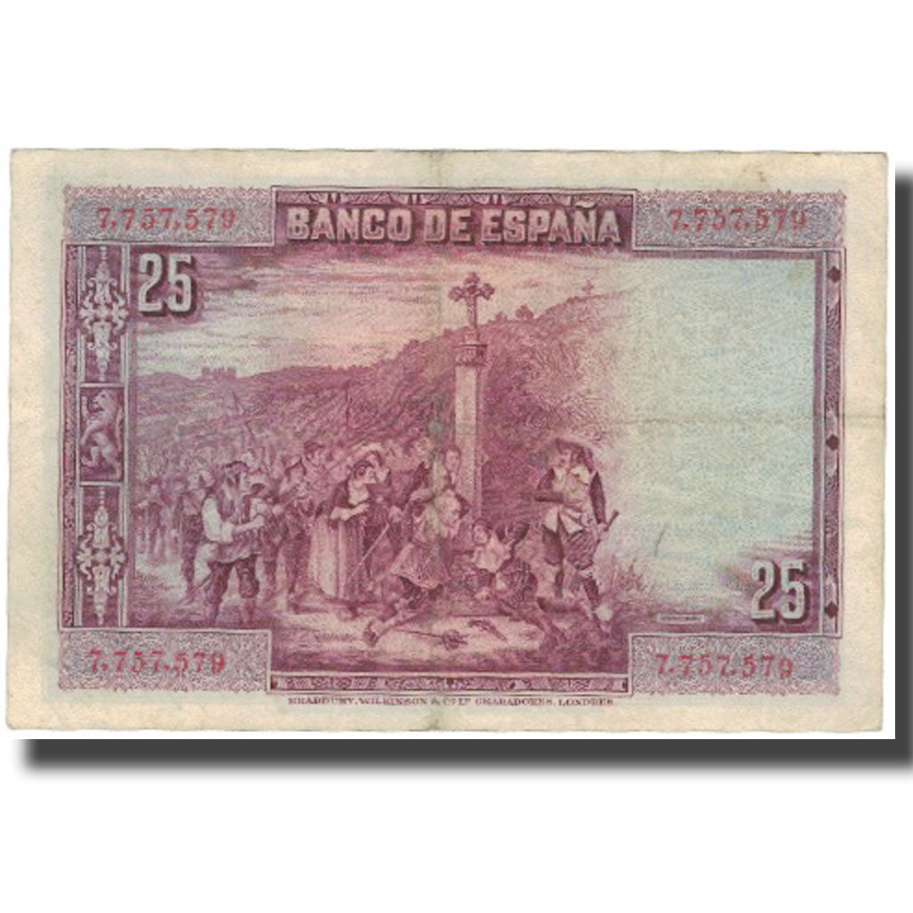 Banconote, Spagna, 25 Pesetas, 1928, 1928-08-15, KM:74a, BB